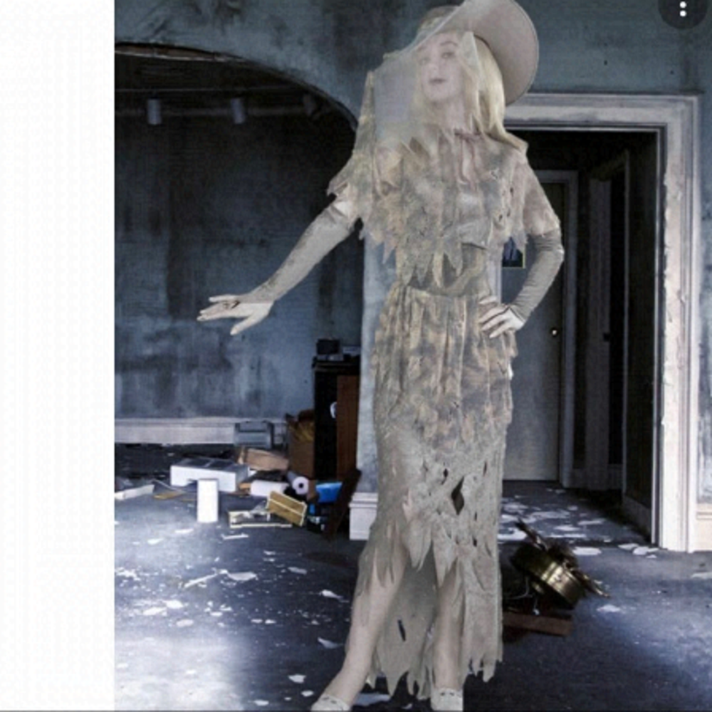 𝅺GHOSTLY gal zombie scary Halloween costume one size fits most adults